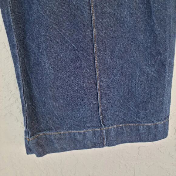 ASOS Cargo Jeans Wide Leg Dark Wash Blue Women Size 18 High Waist Cotton - Picture 7 of 10